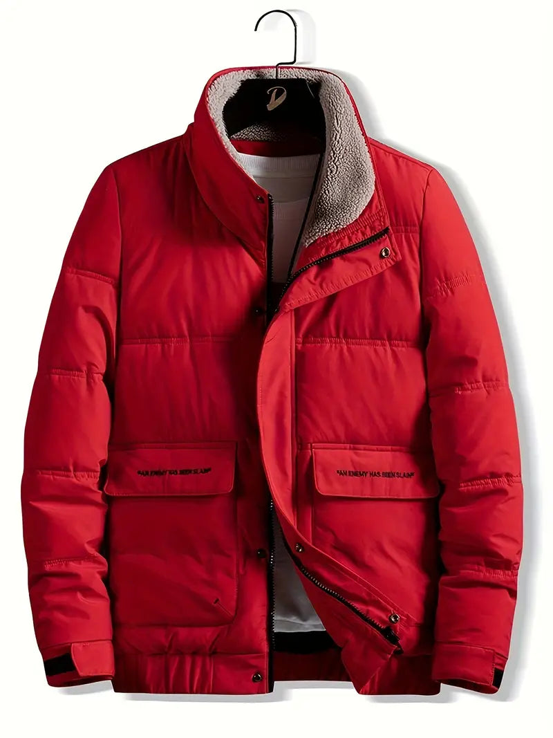 Modische Herrenjacke mit Kragen und Reißverschluss