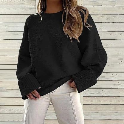 Einfacher Damen Pullover Rundhals