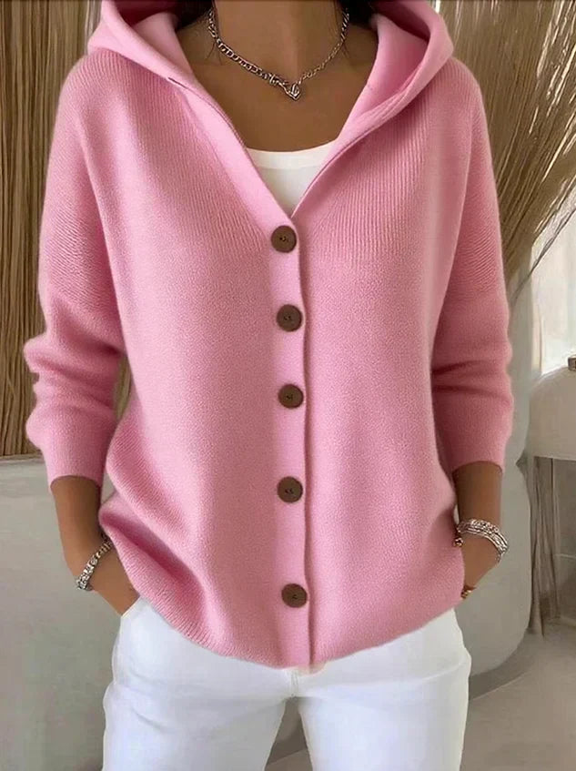 Kuschelige Cardigan Hoodie mit Knöpfen