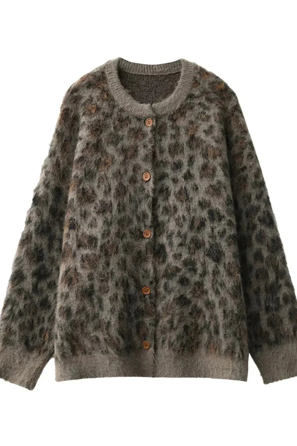 Stilvolle Strickjacke Leopardenmuster Elegantes Design