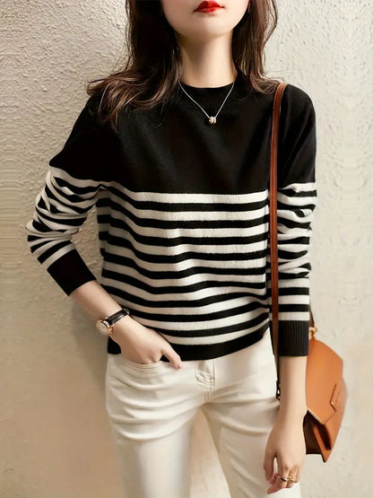 Olivia - Eleganter Streifenpullover Damen