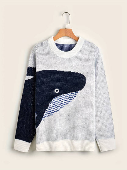 Kuschelpullover Cartoon Wal Design - IdealeKleiden