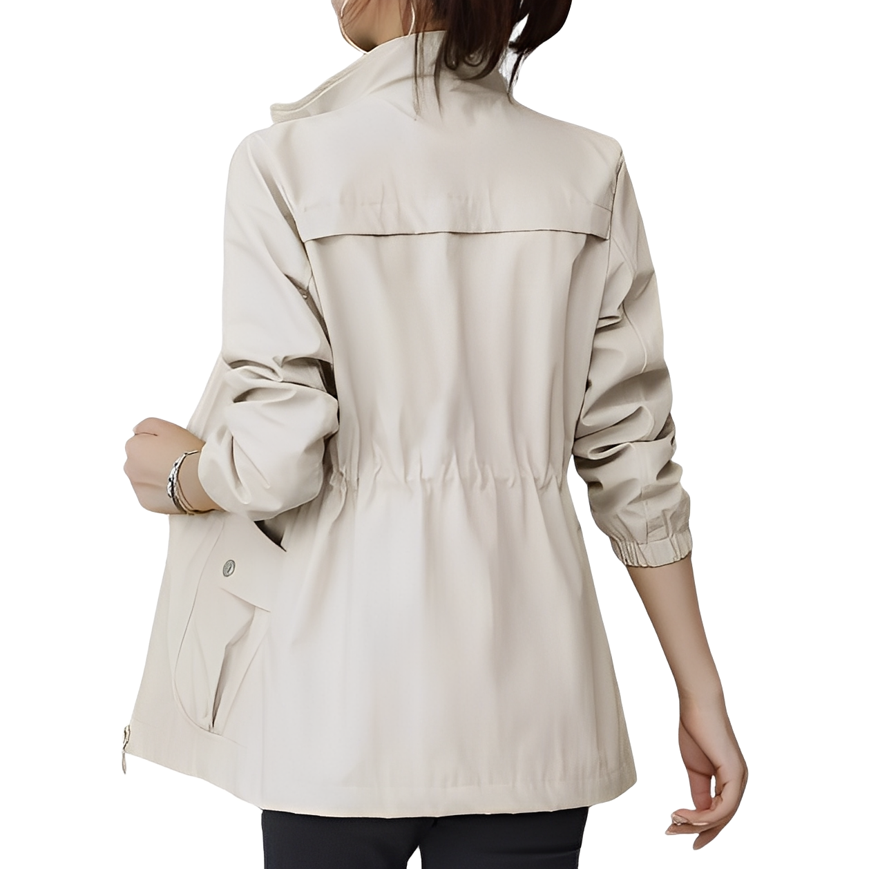 Modische Damenjacke mit verstellbarem Bund