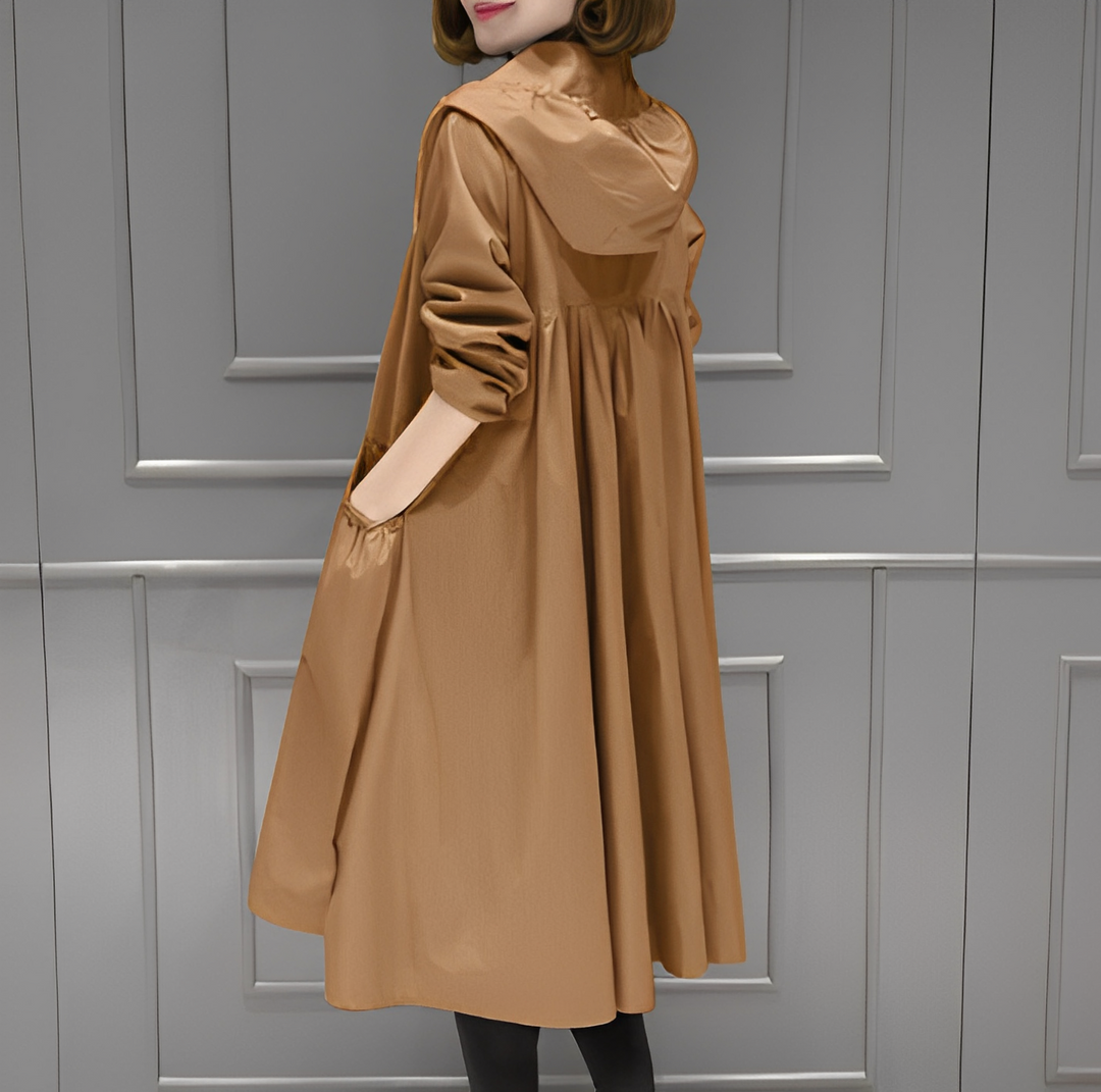 Stylischer Damen Regenmantel Kapuze