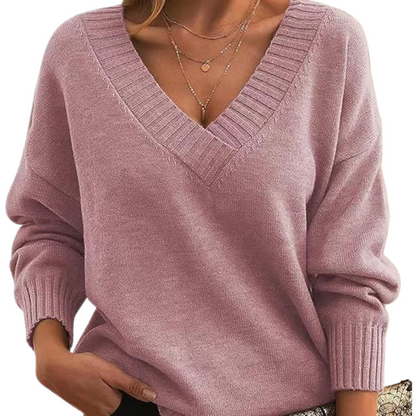 Stylisher V-Ausschnitt Pullover Frauen