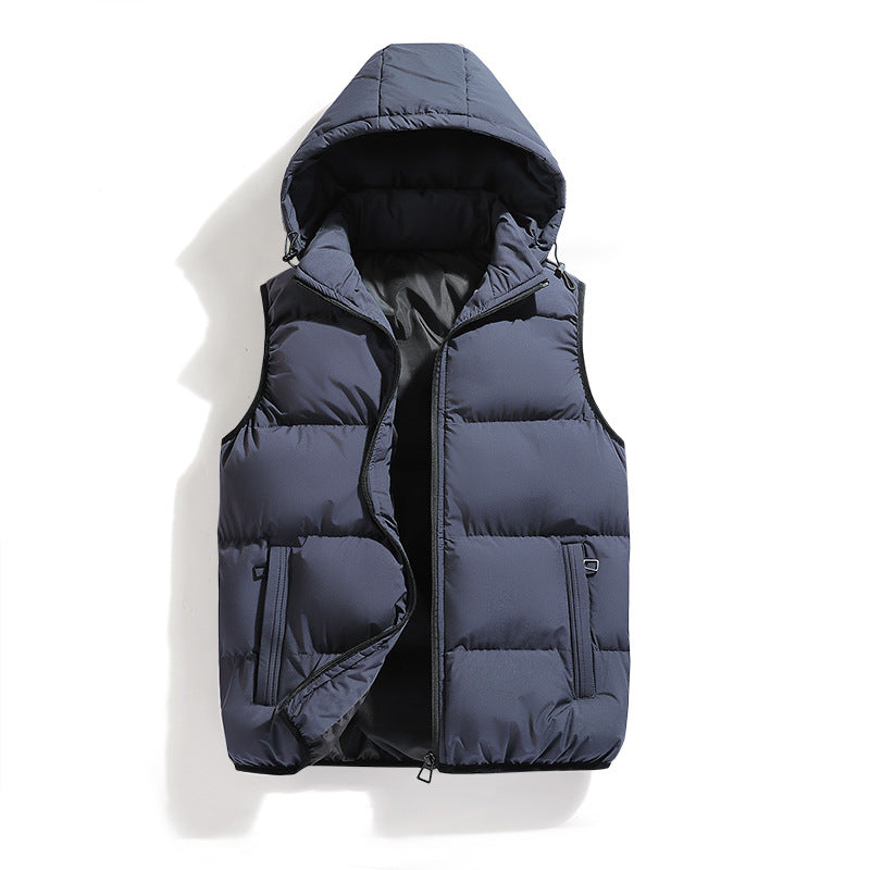 Herren Weste Warm Kapuze Modern