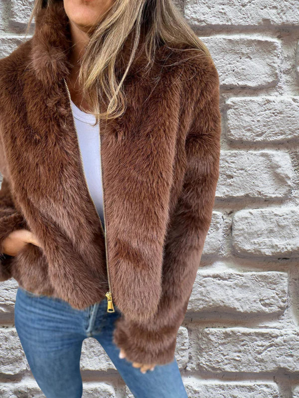 Winterjacke Damen Warm Stehkragen Komfort - IdealeKleiden