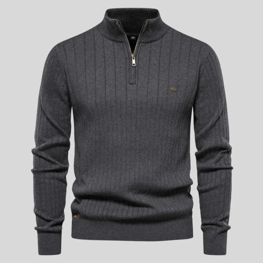 Herren Strickpullover Warm Halb-Reißverschluss Winteredition