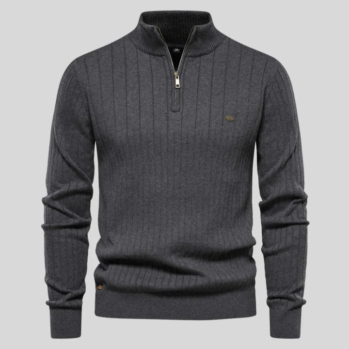 Herren Strickpullover Warm Halb-Reißverschluss Winteredition