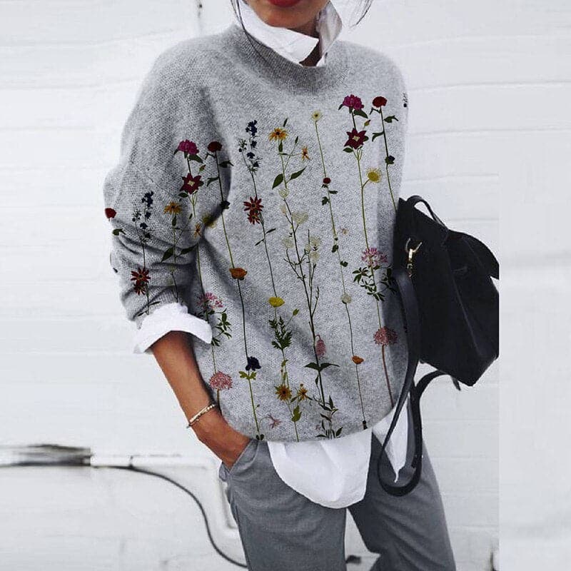 Bequemes Sweatshirt mit Grafikdruck und Rundhals