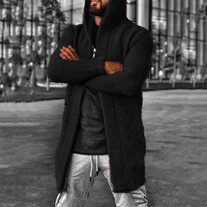 Herren Strickjacke Kapuze Warm
