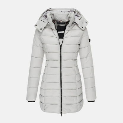 Winterjacke Damen Slim Fit Gepolstert Mit Kapuze