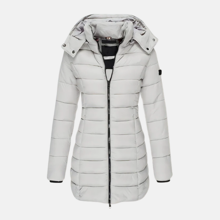 Winterjacke Damen Slim Fit Gepolstert Mit Kapuze