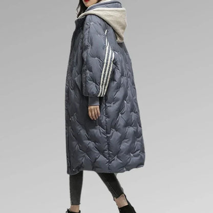 Lange Daunenjacke Damen Warm Winter - IdealeKleiden