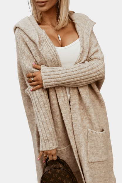 Damen Strickjacke Lang Bequem