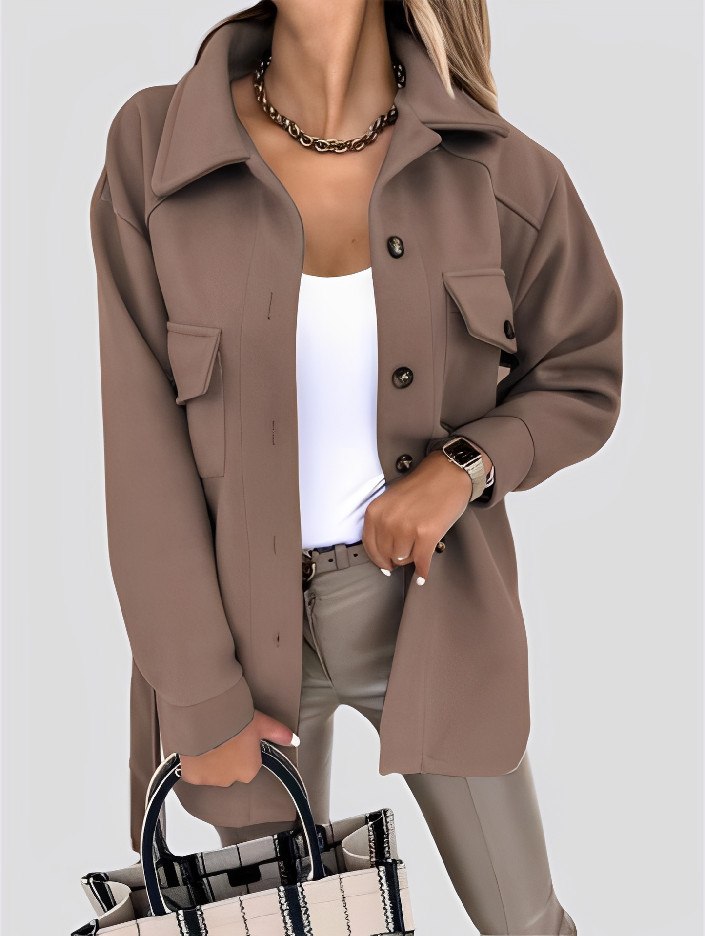 Stylische Damenjacke Leicht Reverskragen