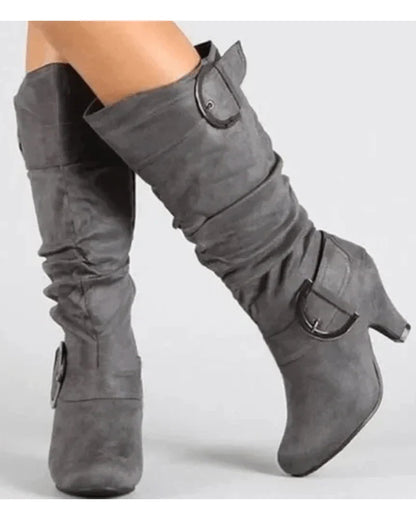 Stiefel Damen Hoch Weich Lederschaft