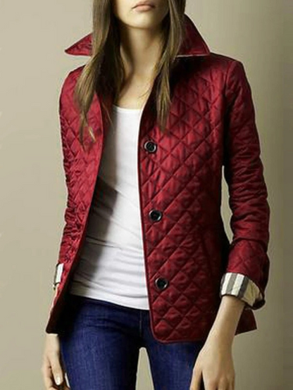Frauen Steppjacke Modern Umschlagkragen