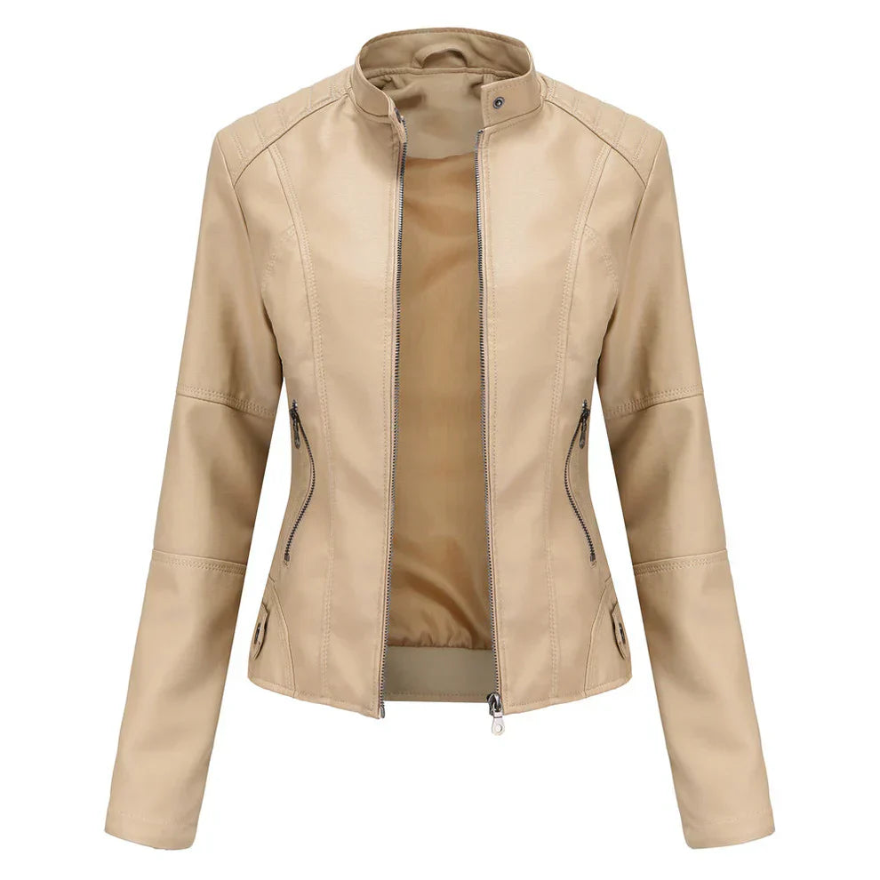 Lederjacke Damen Slim Fit Elegant