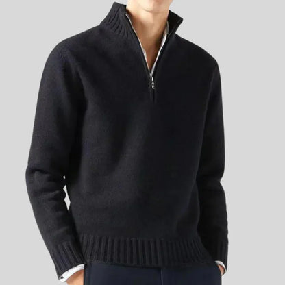 Luxus Herren Pullover Halbzipp Reißverschluss