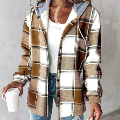 Modische Damenjacke Karomuster Sommer