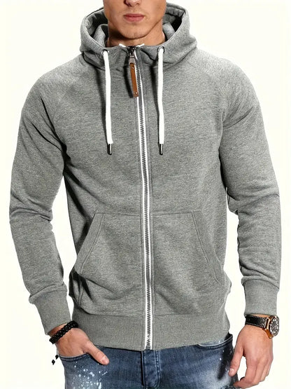 Herren Pullover Langarm Kapuze Reißverschluss