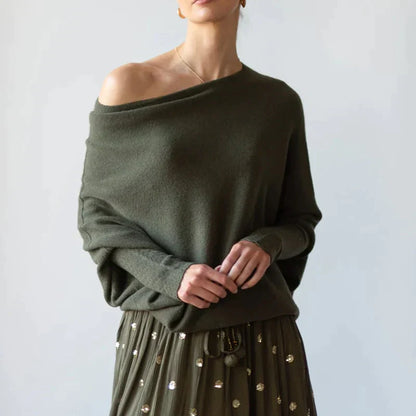 Stylisher Pullover Asymmetrisch Geschnürt