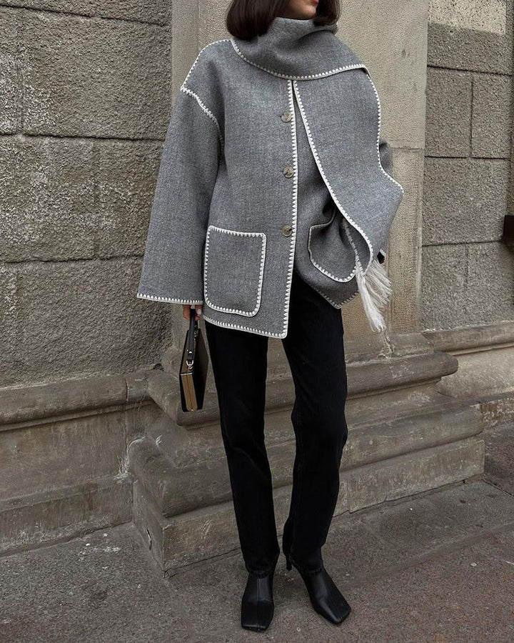 Eleganter Wollmantel Hepburn Stil Damencape
