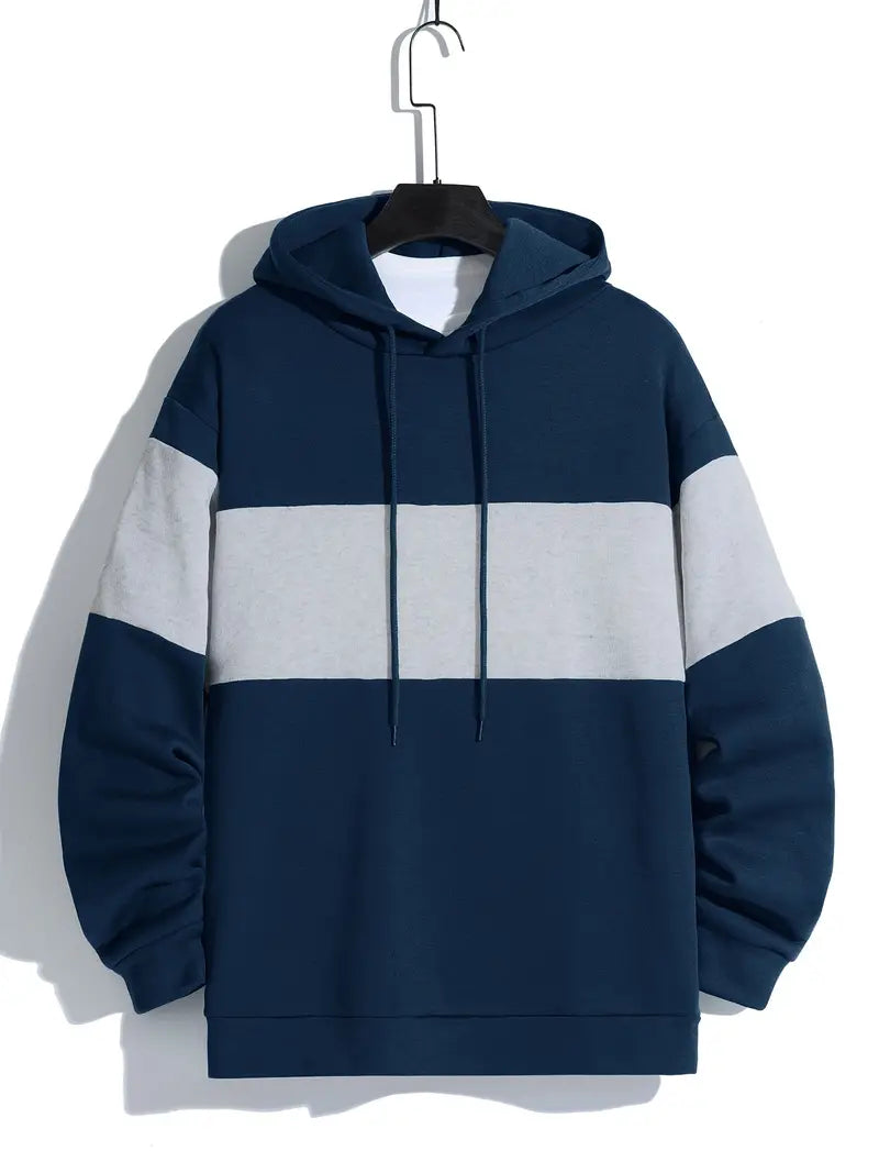 Herren Hoodie Langarm Kontrastkapuze Modern
