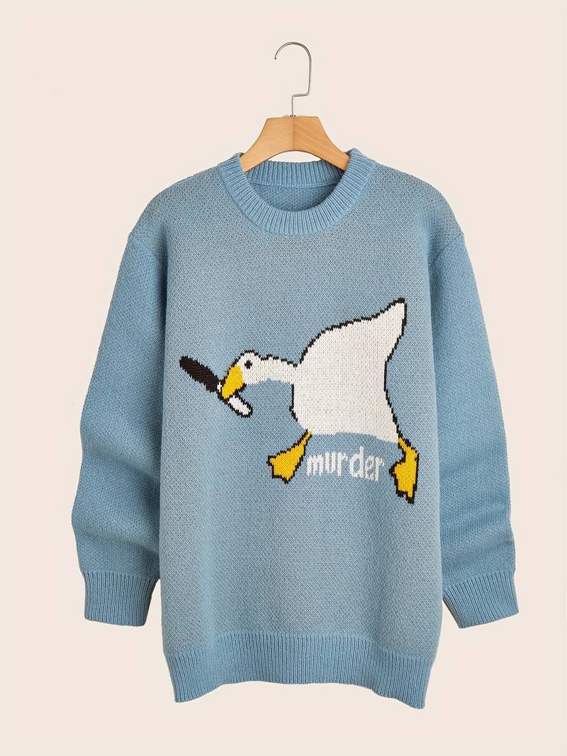 Lustiger Enten Pullover Herren Cartoon Design