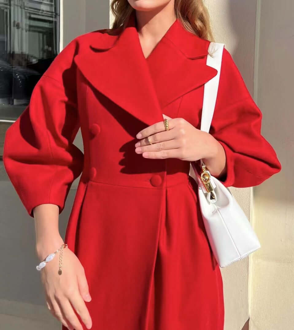 Elegante Damenmantel Lange Ärmel Winterstil