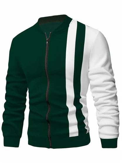 Modische Baseballjacke Farbblock Muster - IdealeKleiden