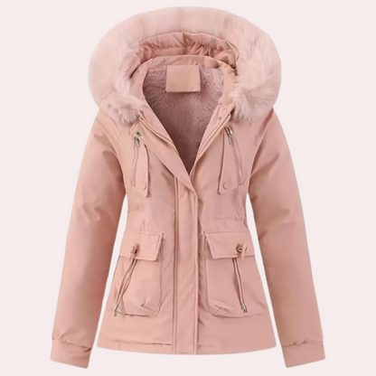 Damen Winterjacke Warm Kapuze Fleece
