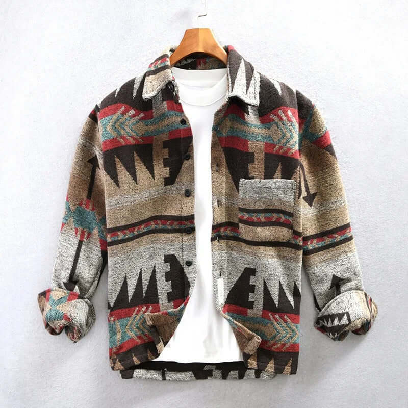 Stylische Aztec-Shirtjacke Südwestlich Chic