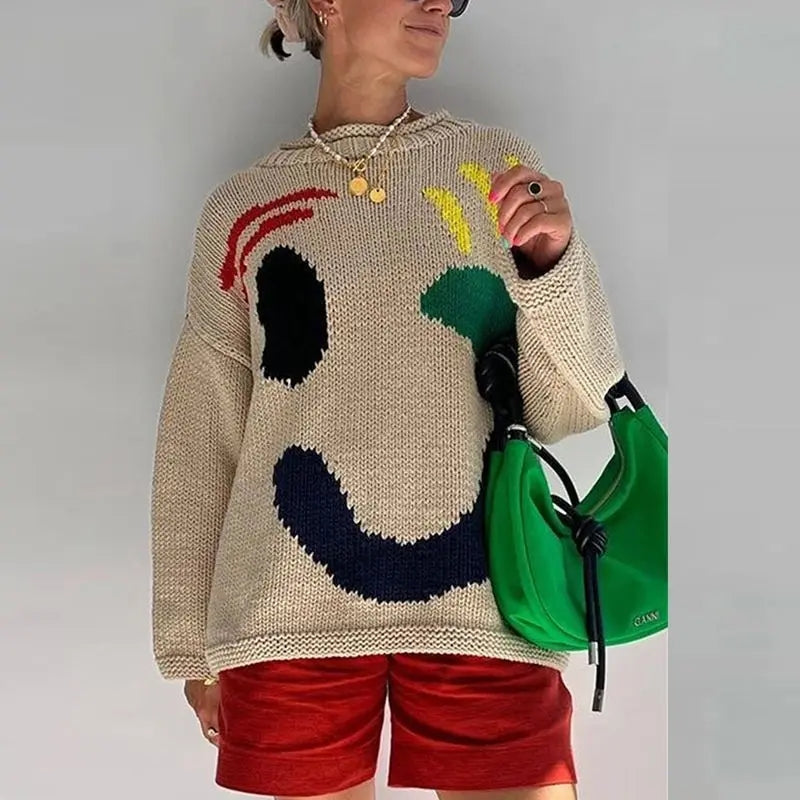 Boho Style Pullover Gemütlich - IdealeKleiden