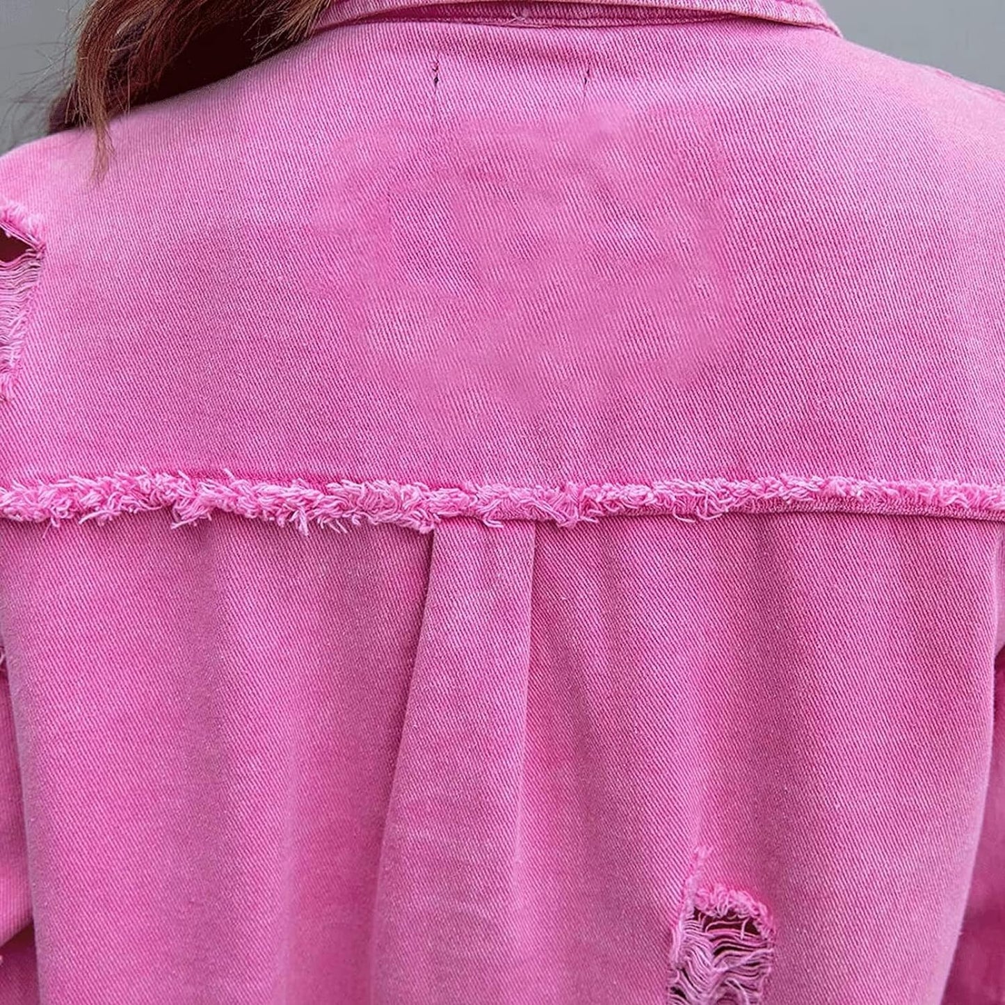 Richtige Ripped Denimjacke Übergröße - IdealeKleiden