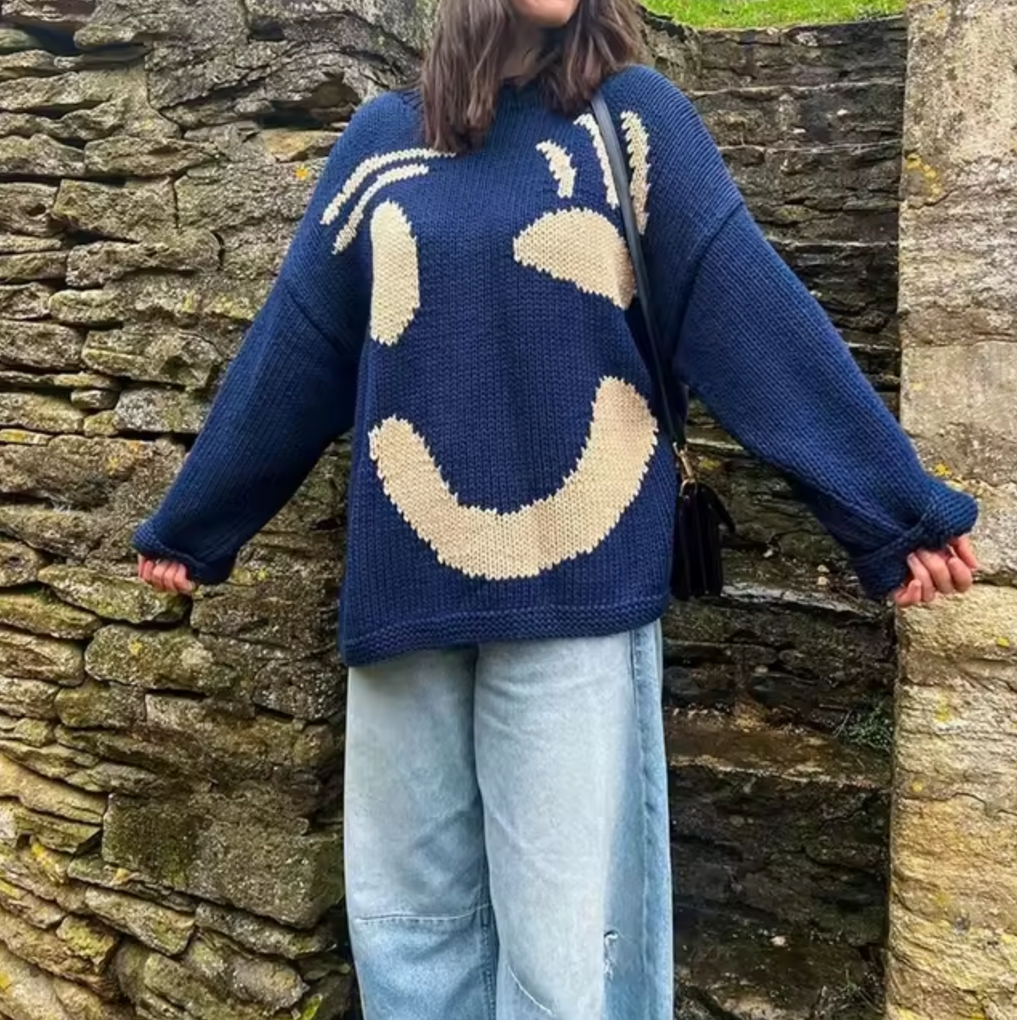 Übergröße Strickpullover Baumwolle Bequem