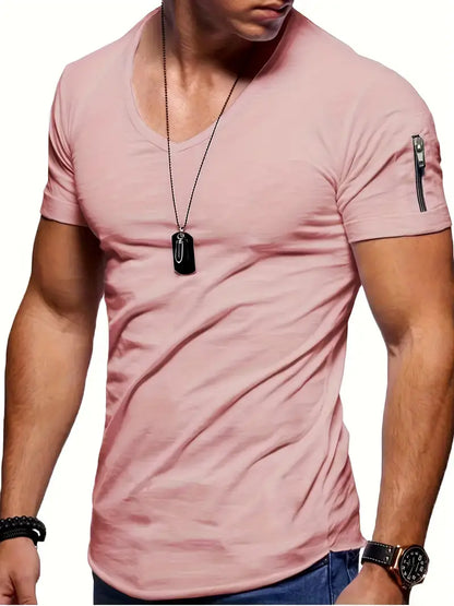 Faustino - Bequemes Herren T-Shirt V-Ausschnitt Modern