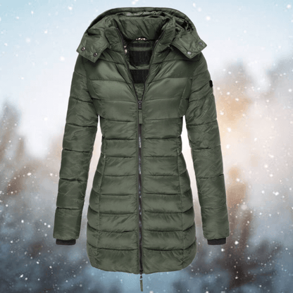 Damen Langjacke Warme Winterpufferjacke