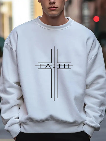 Männer Pullover Kreuz Muster Trendy