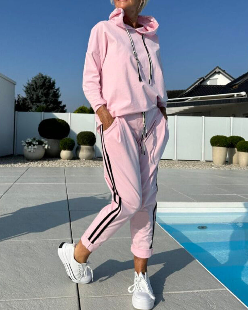 Damen Sportanzug Kapuzen-Sweatshirt und Hosen