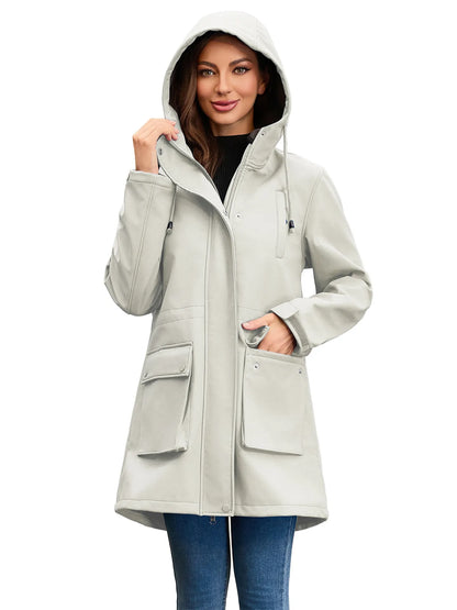 Wasserdichte Damenjacke Softshell Kapuze