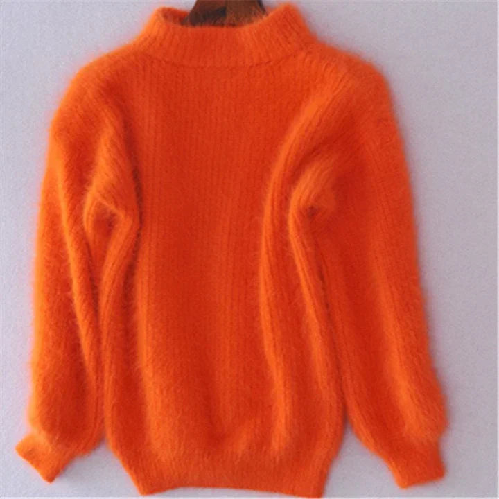 Weicher Rollkragenpullover Damen Mohair