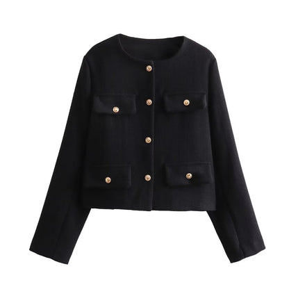 Elegante Blazer Jacke Halsreiher Design