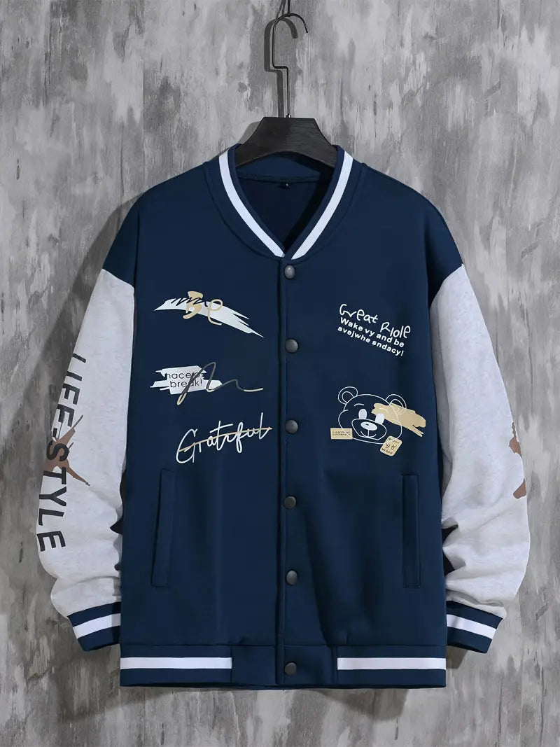 Lässige Herren-Baseballjacke Sportlich Casual - IdealeKleiden