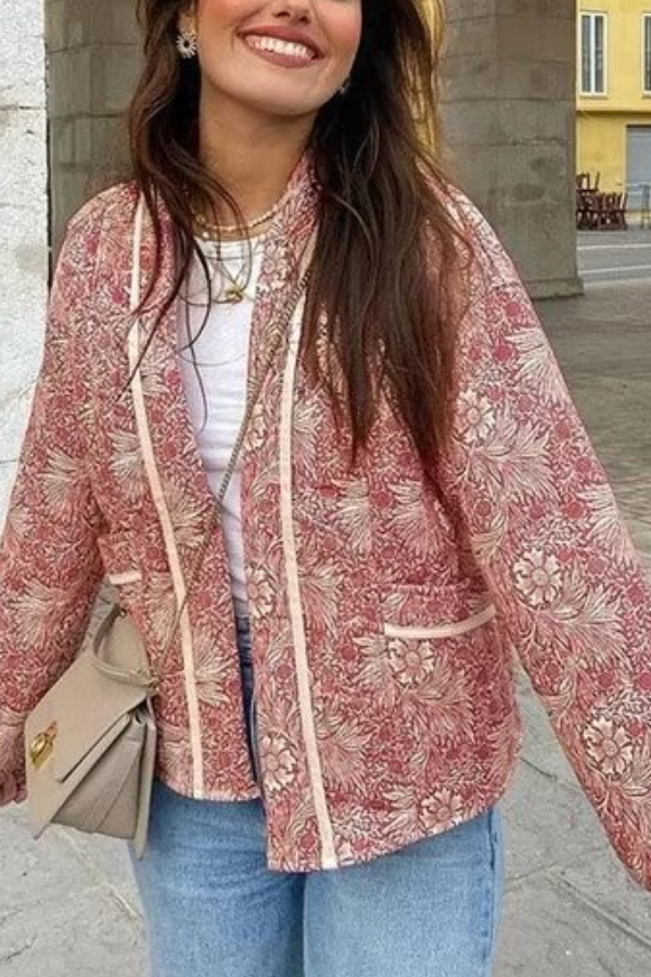 Modische Cardigan Damen Lockere Baumwolljacke V-Ausschnitt - IdealeKleiden