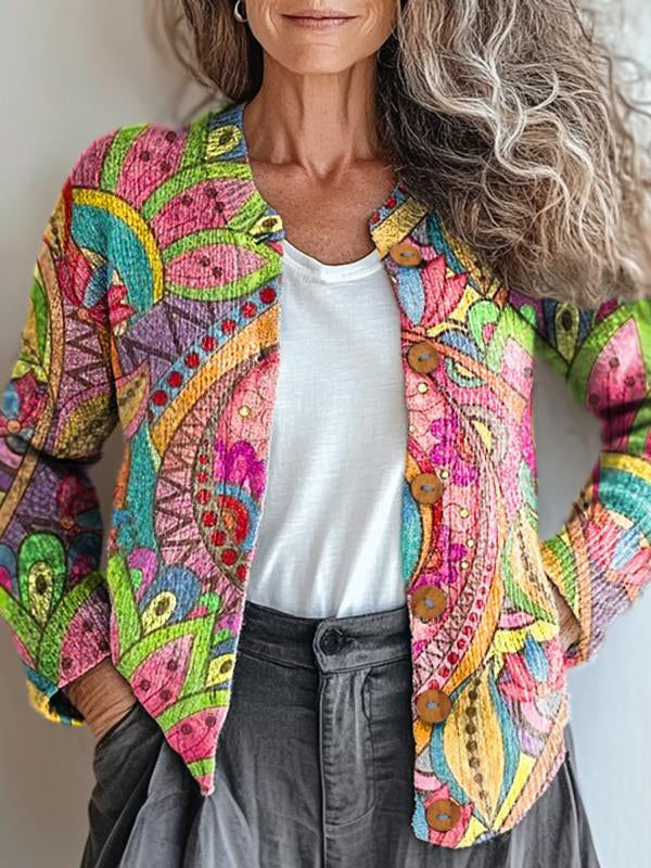 Stilvolle Musterjacke Künstlerdesign - IdealeKleiden