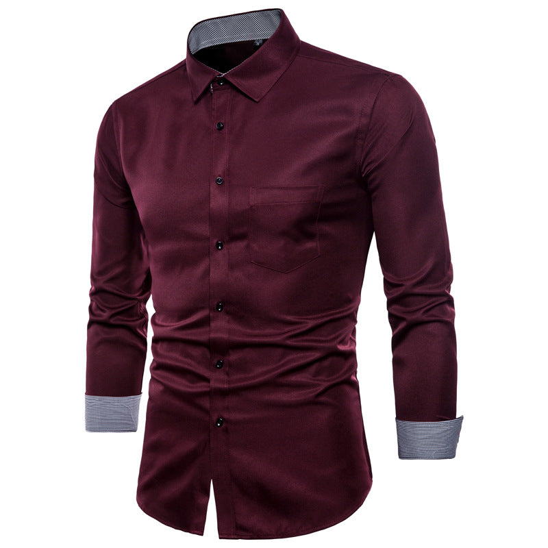 Herren Hemd Slim Fit Modern Satin Qualität