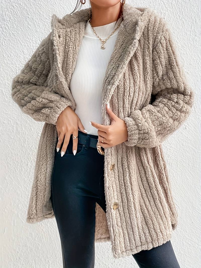 Modische Damen-Kapuzenjacke Langarm - IdealeKleiden
