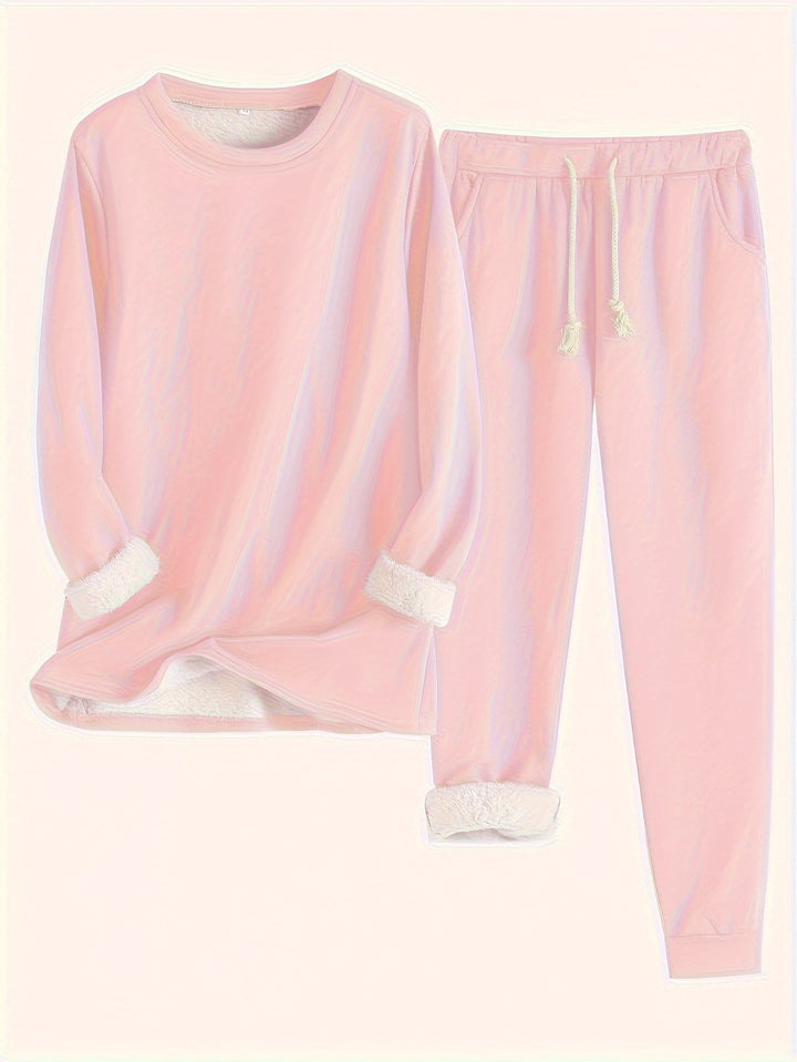 Damen Bequemes Winter-Pyjama-Set